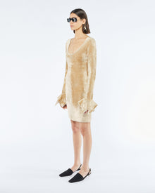 Womens | Brina Velour Knit Mini Dress | Creme