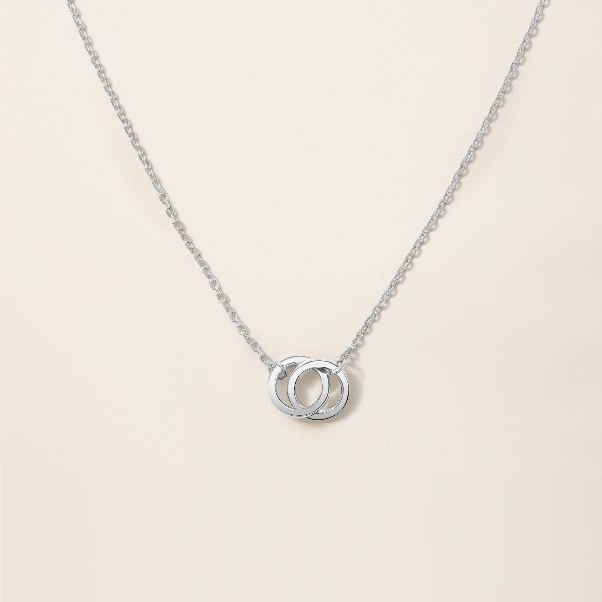 Womens | Interlocking Necklace | 14K Solid White Gold