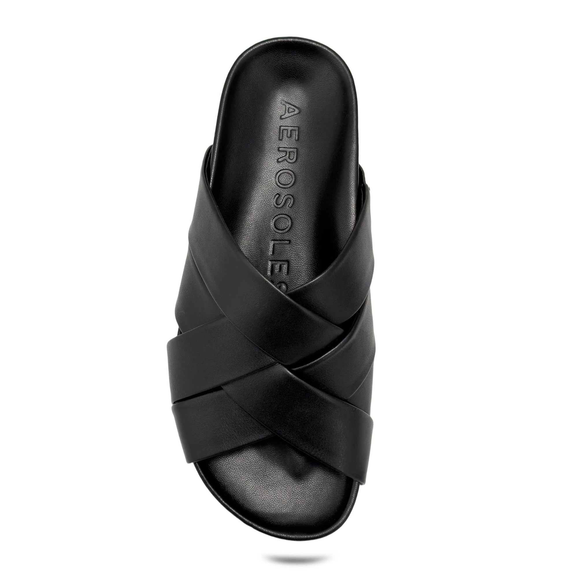 Lecco Sandal Footbed | Black Faux Nappa