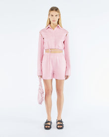 Womens | Brenna Okobor Alt-Leather Shorts | Pink