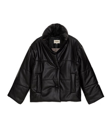 Womens | Hide Alt-Leather Puffer Jacket | Black