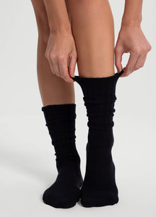 Unisex Cotton Slouch Socks | Black