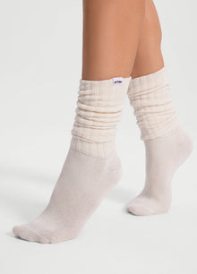 Unisex Cotton Slouch Socks | White