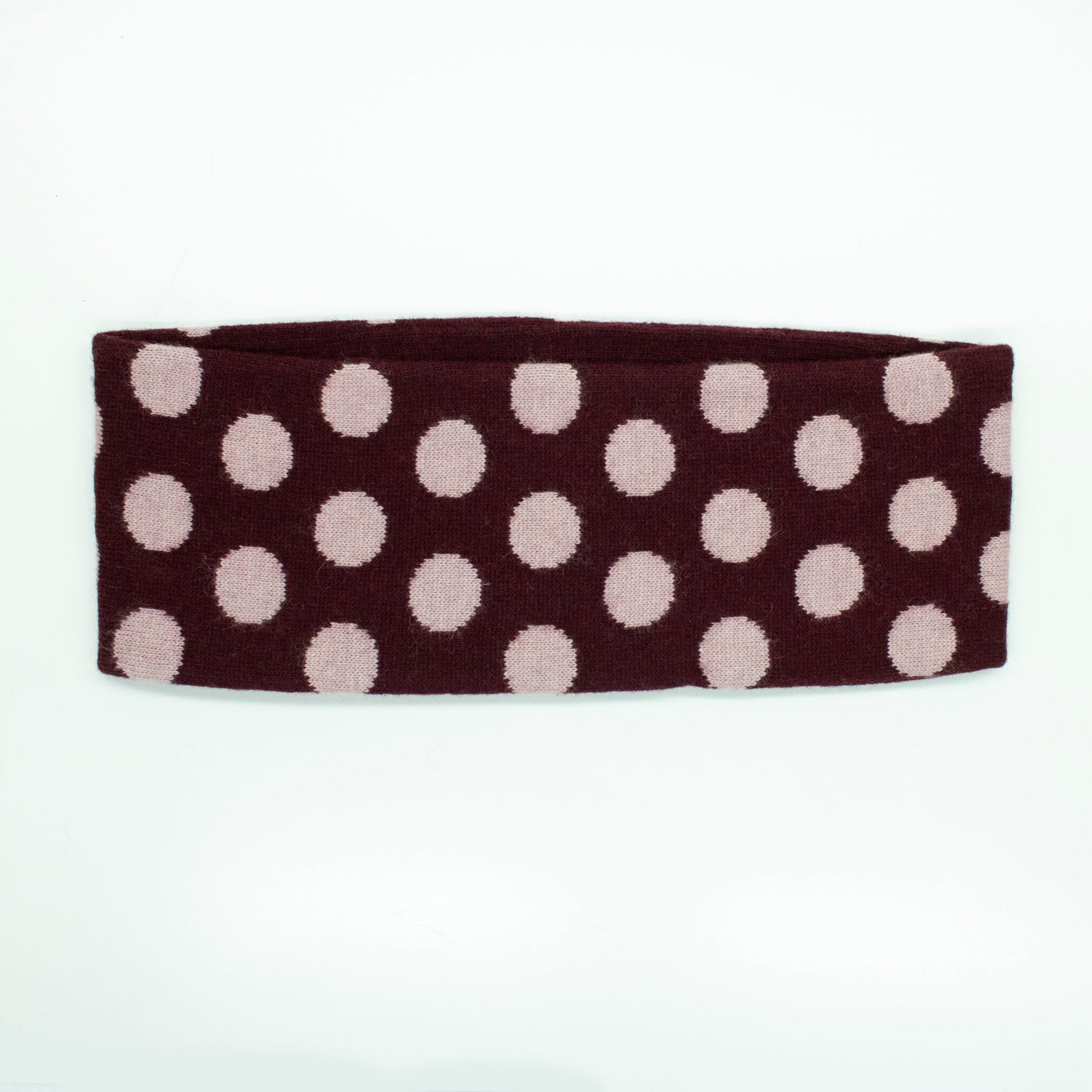 Womens | Polka Dots Design Headband | Bordeaux/Pale Mauve