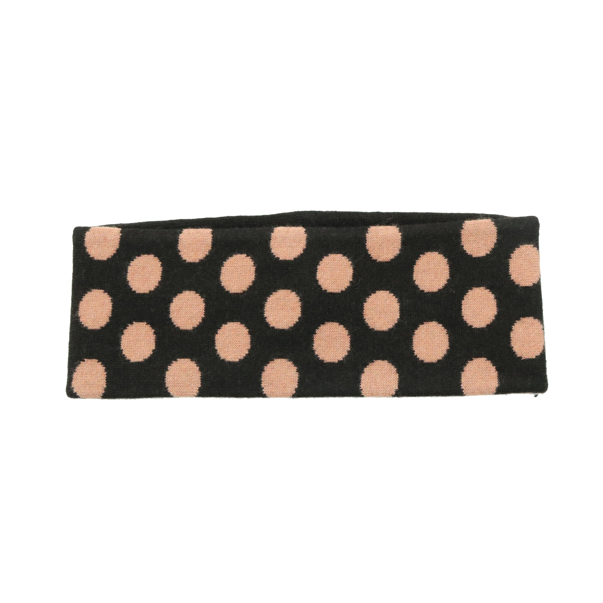 Womens | Polka Dots Design Headband | Dark Brown/Cameo Rose