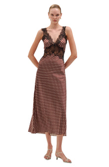 Holiday Dress | Brown Ecru