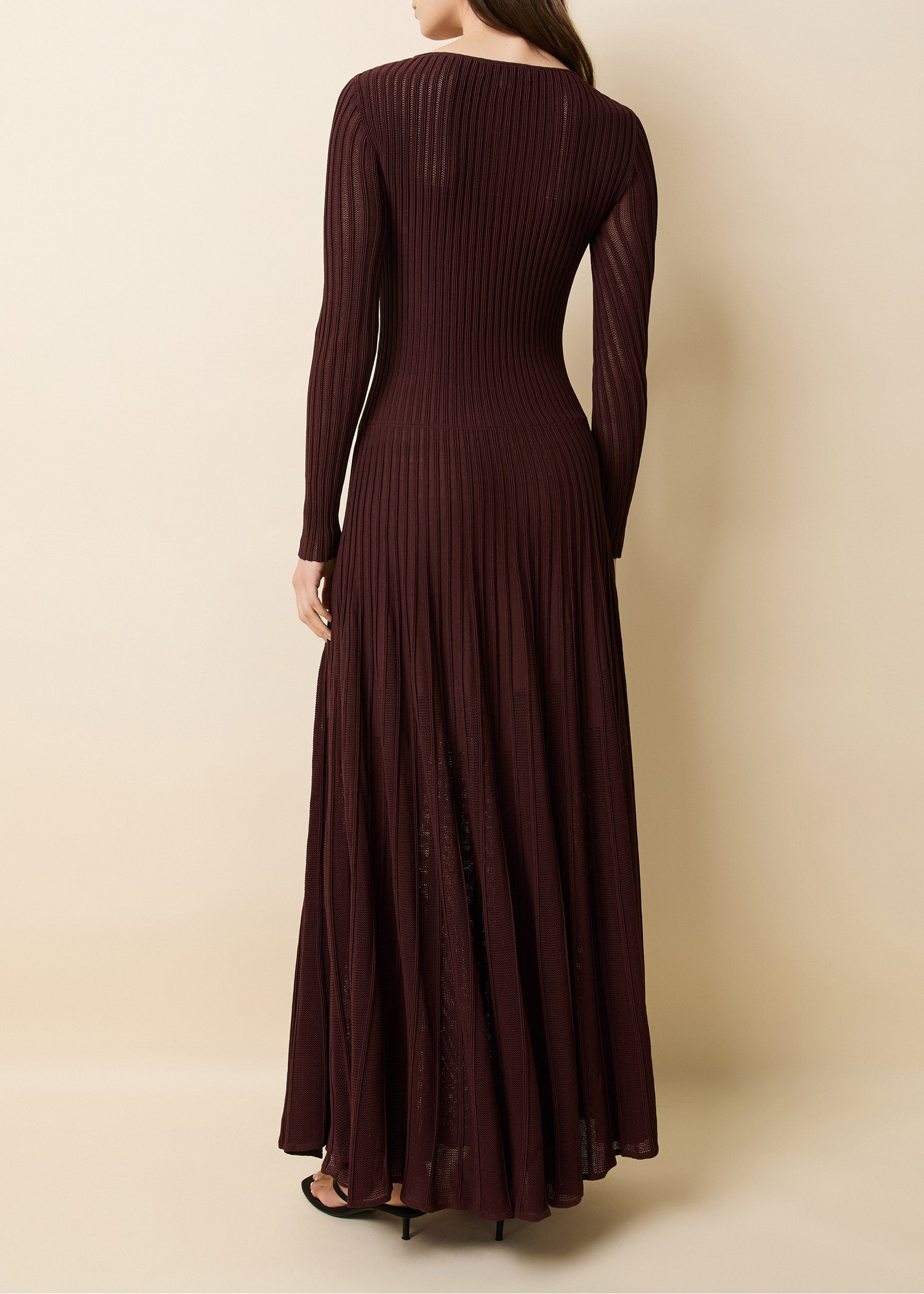 Womens | Sloane Dress Mesh Pointelle | Raisin Brown