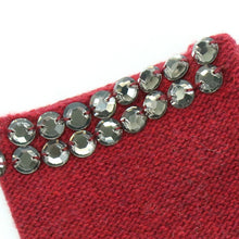 Womens | Cashmere Fingerless Gloves with Stones | Ashton Red