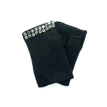 Womens | Cashmere Fingerless Gloves with Stones | Black