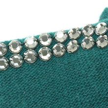 Womens | Cashmere Fingerless Gloves with Stones | Forest