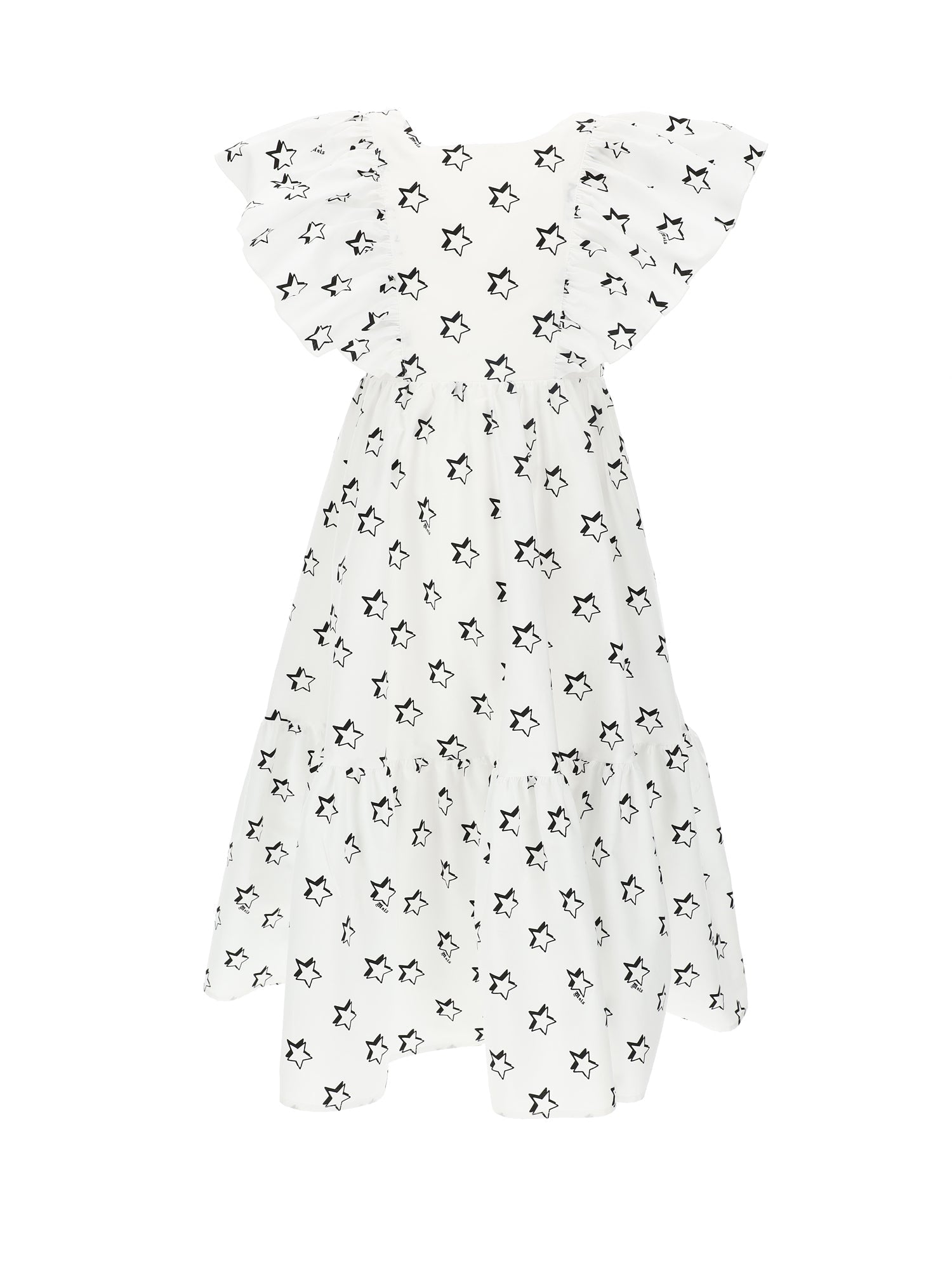 Girls | Boho-Chic Poplin Dress | White/Black