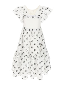 Girls | Boho-Chic Poplin Dress | White/Black