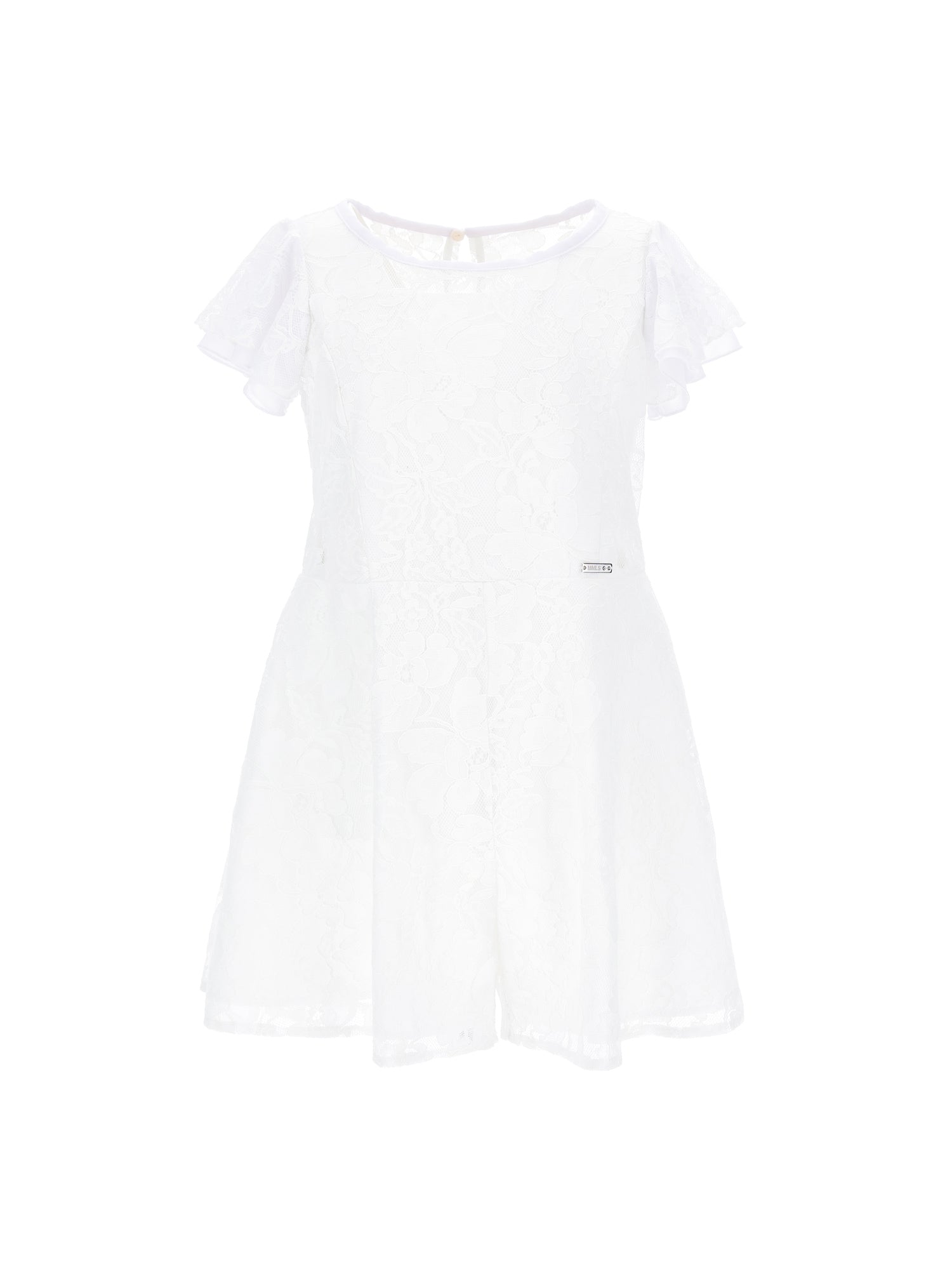 Girls | Full Lace Playsuit With Shorts | White