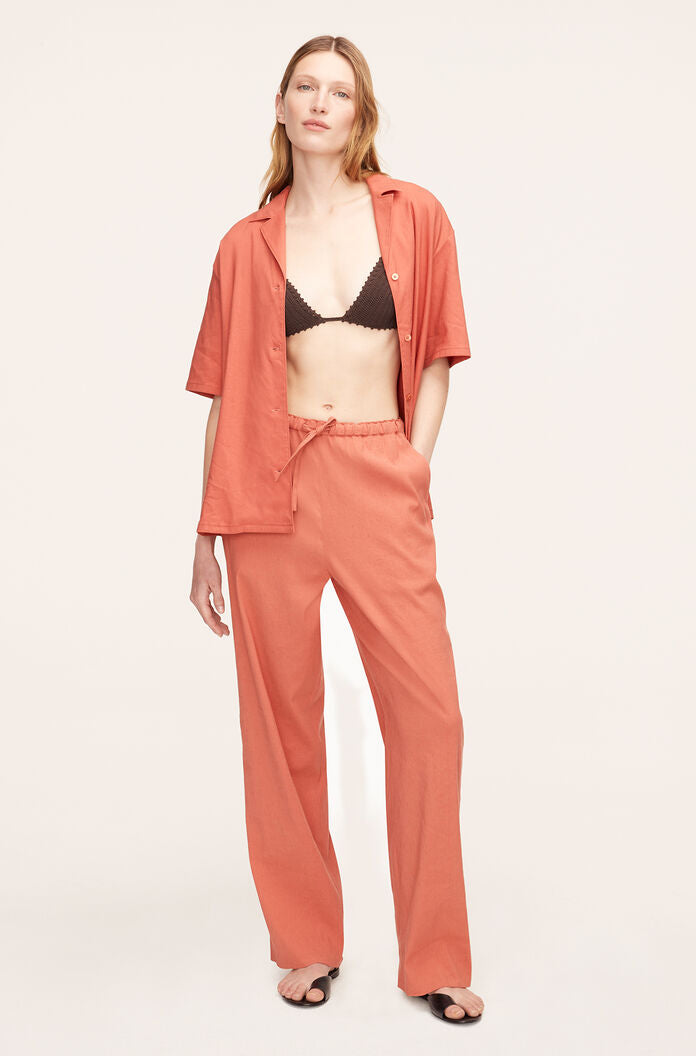 Stretch Linen Pull-On Pant | Carnelian