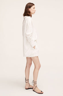 Linen Pajama Short | Rumpled Stripe Snow Combo