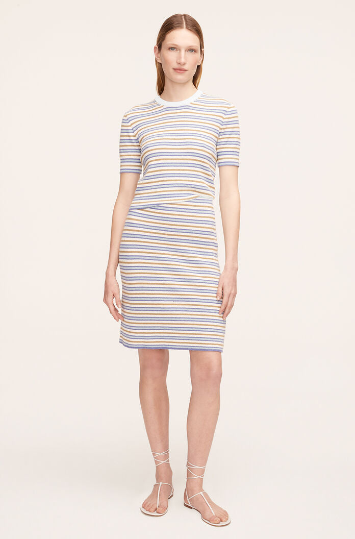 Stripe Mini Boucle Skirt | Boucle Multi Stripe Blue Combo