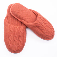 Cashmere Slippers In Cables Design | Coral