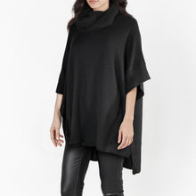 Womens | Turtleneck Poncho | Black