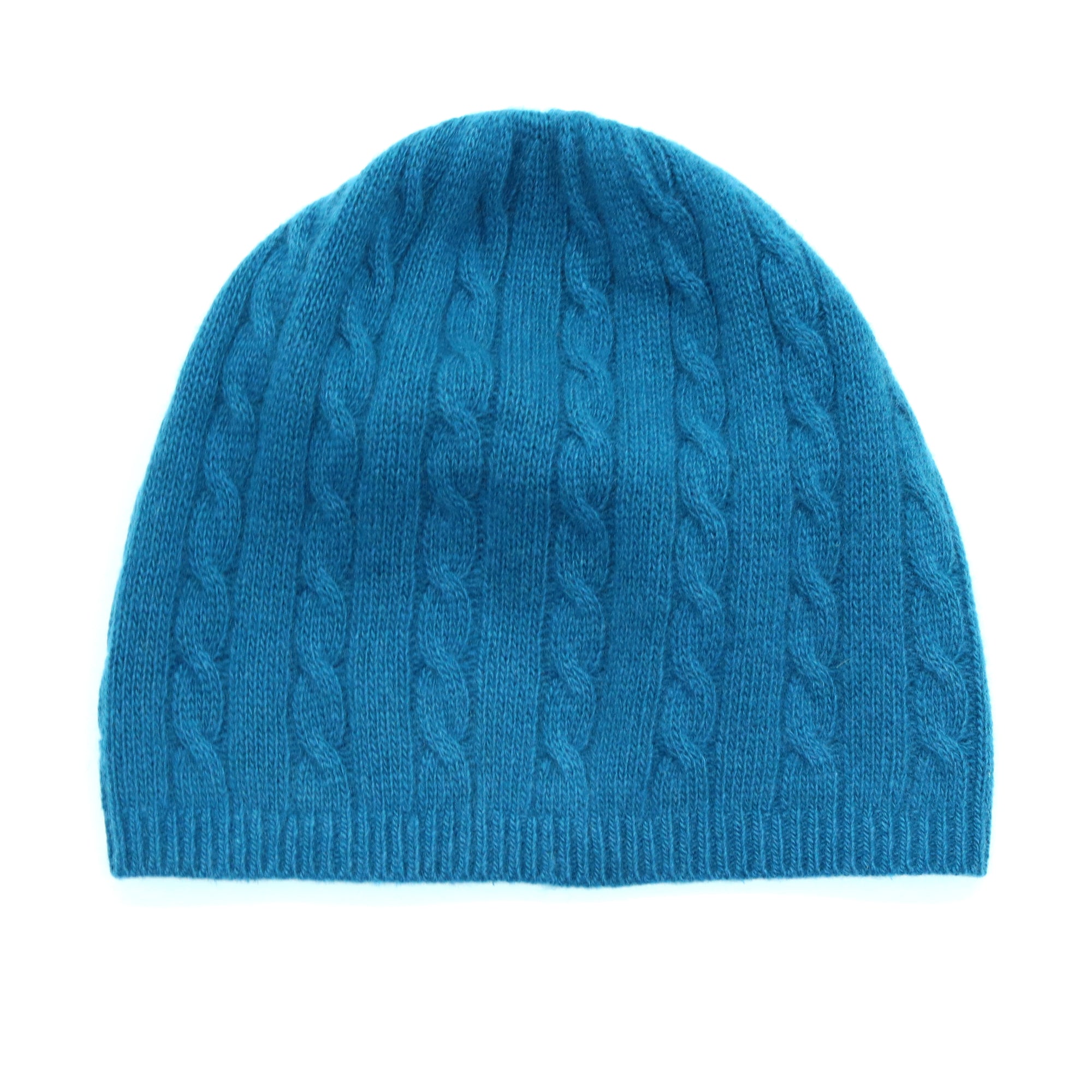 Unisex | Cashmere Hat with Cables | Teal