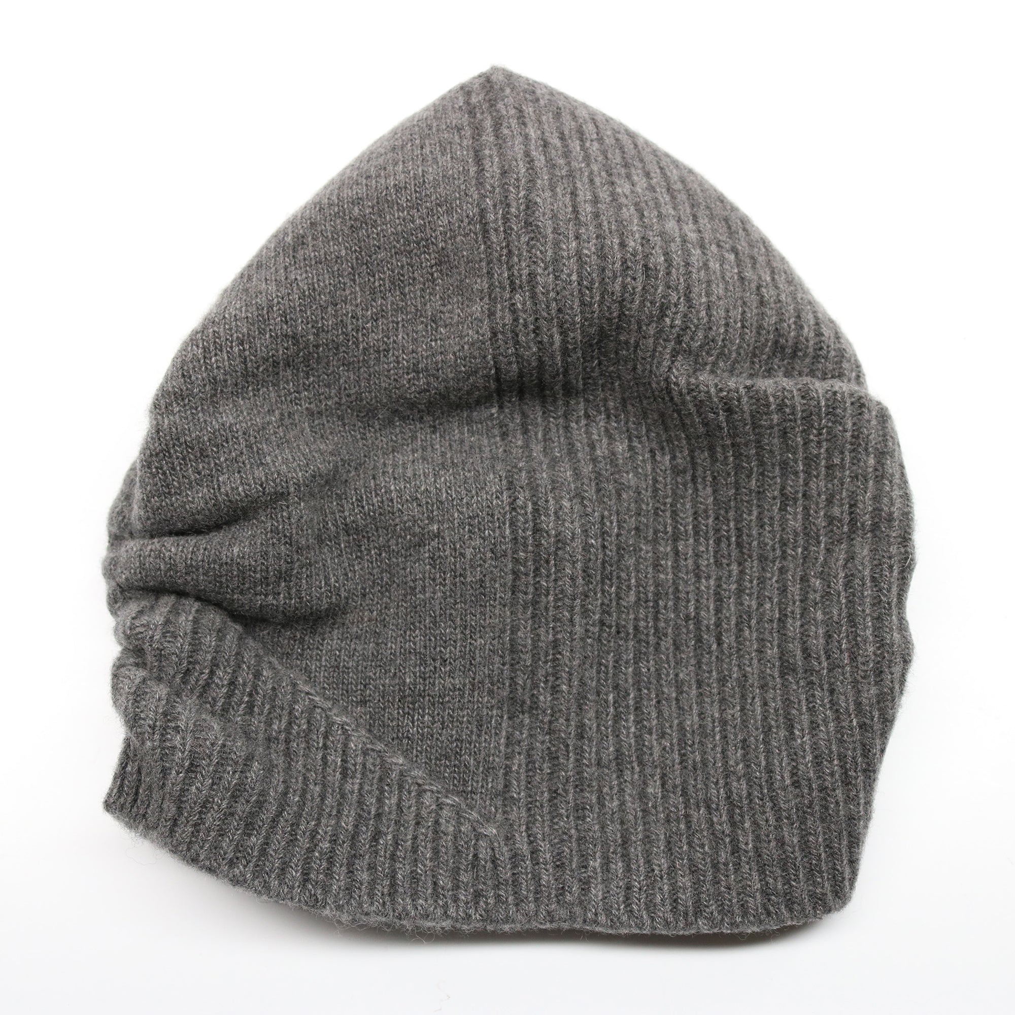 Womens | Cashmere Beanie In Fancy Stitch | Dark Grey