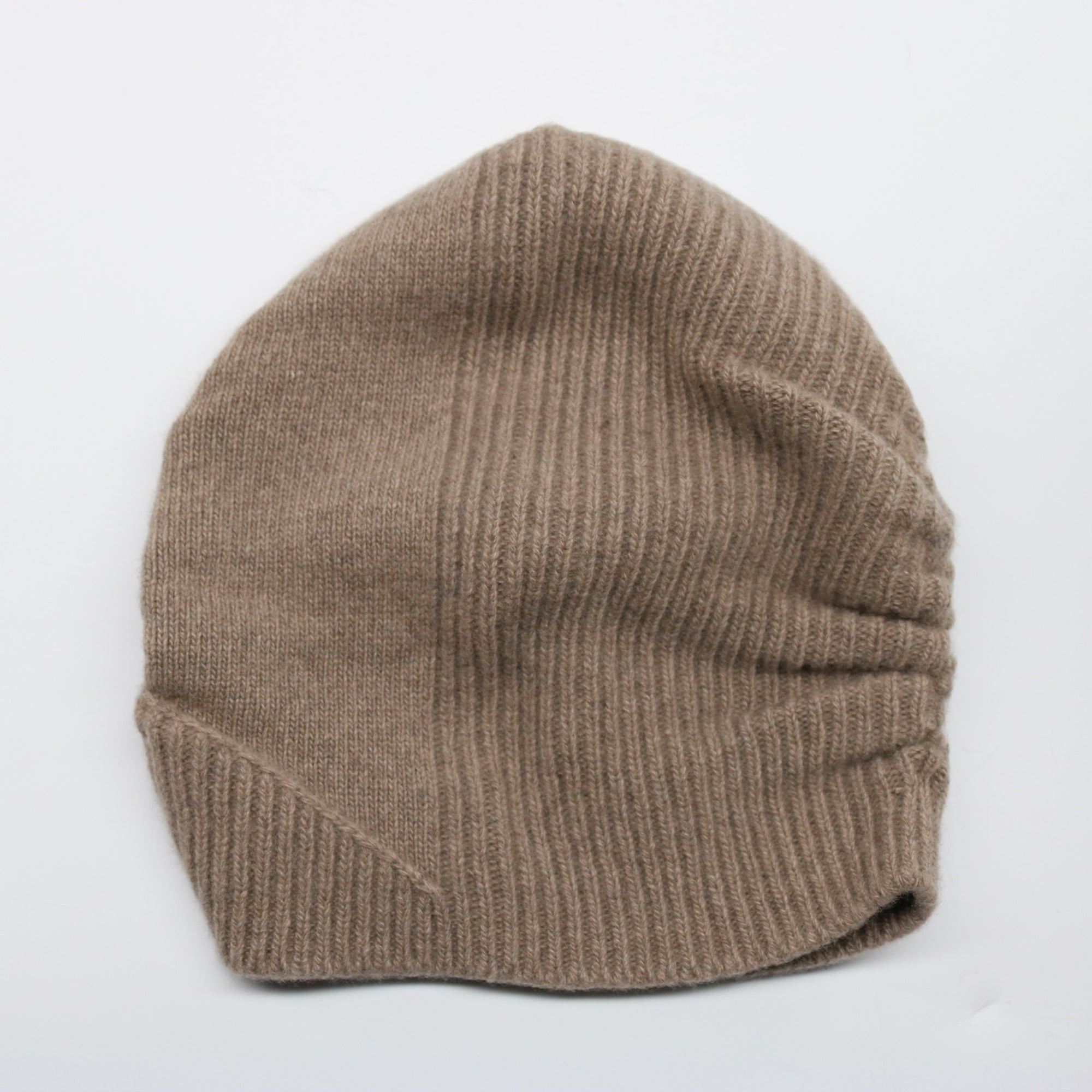 Womens | Cashmere Beanie In Fancy Stitch | Nile Brown