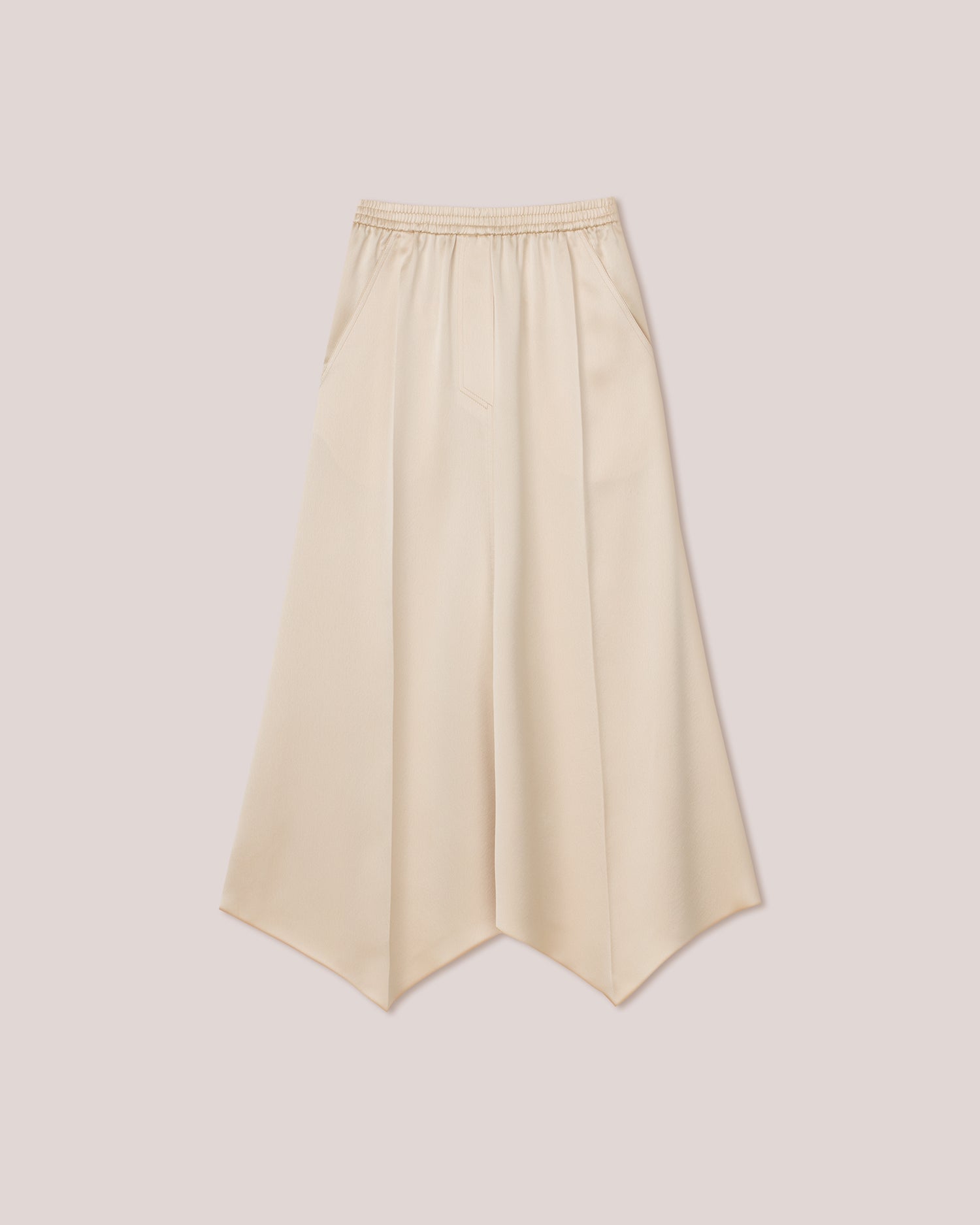 Womens | Finja Elasticated Waist Fluted Midi Skirt | Pearl