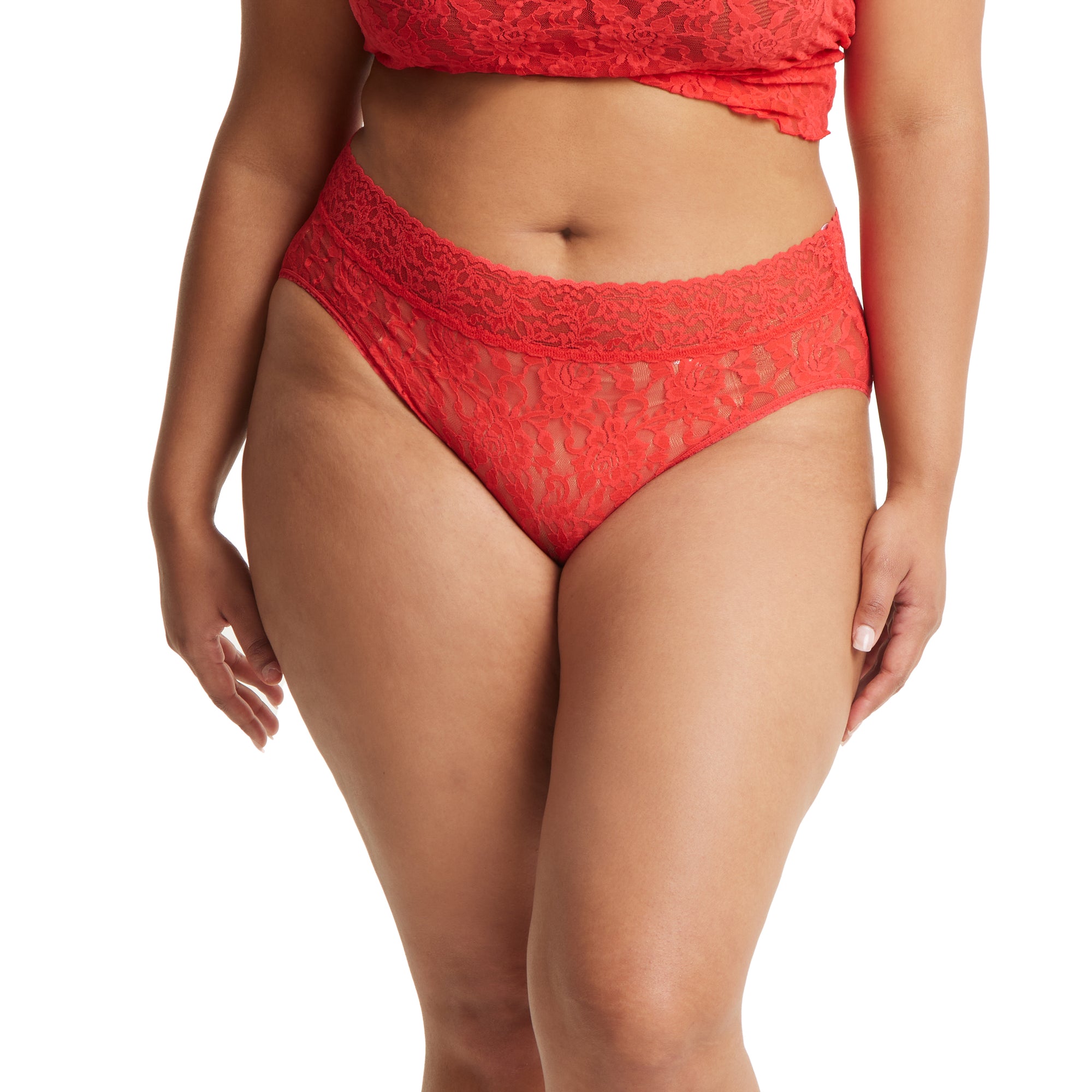 Plus Size Signature Lace French Brief | Deep Sea Coral