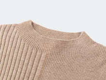 Asymmetric No-Dye Cashmere Knit Top | Camel