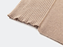 Asymmetric No-Dye Cashmere Knit Top | Camel