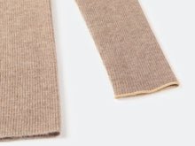 Asymmetric No-Dye Cashmere Knit Top | Camel