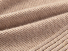 Asymmetric No-Dye Cashmere Knit Top | Camel