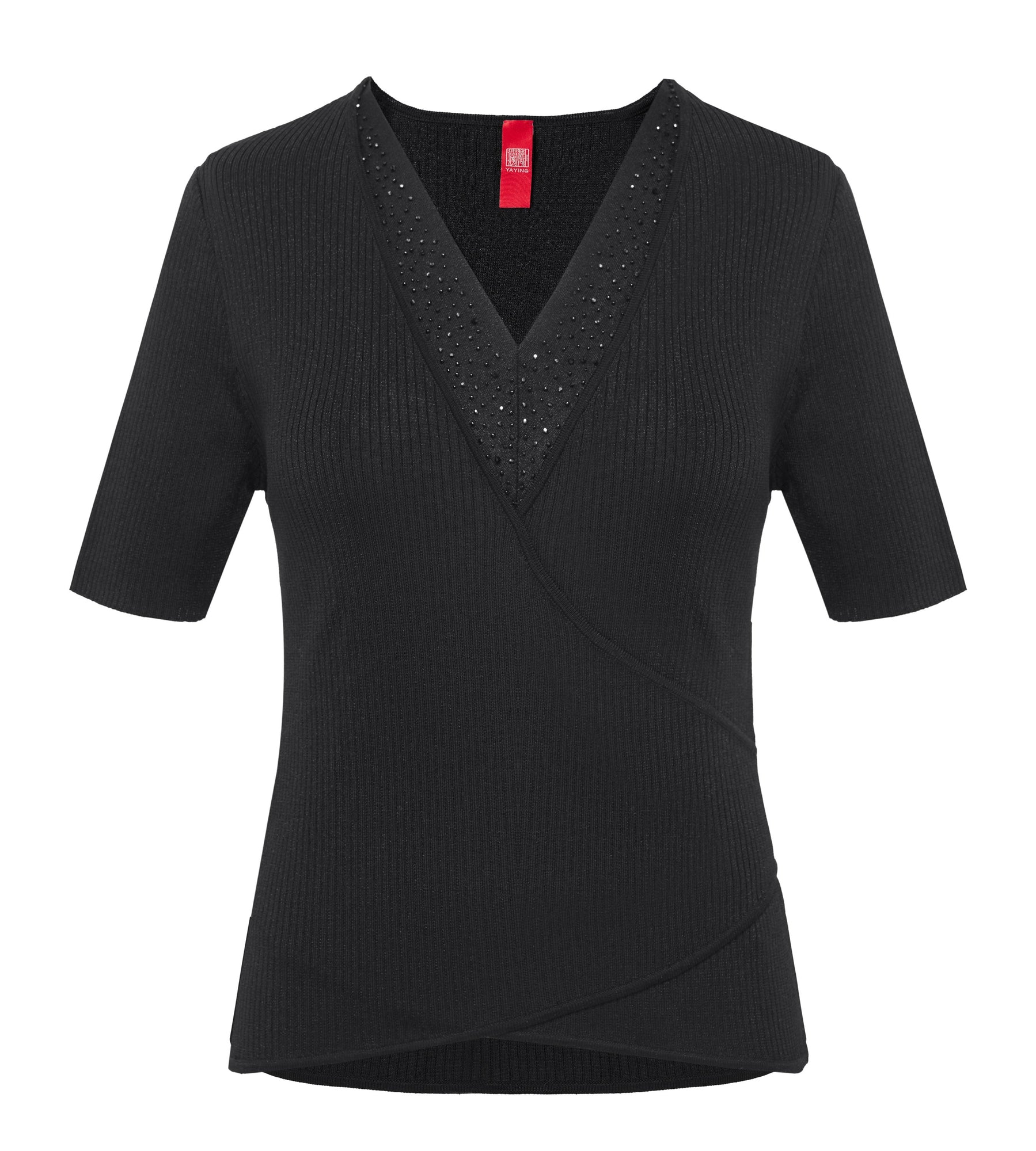 Short Sleeve Knit Top | Black