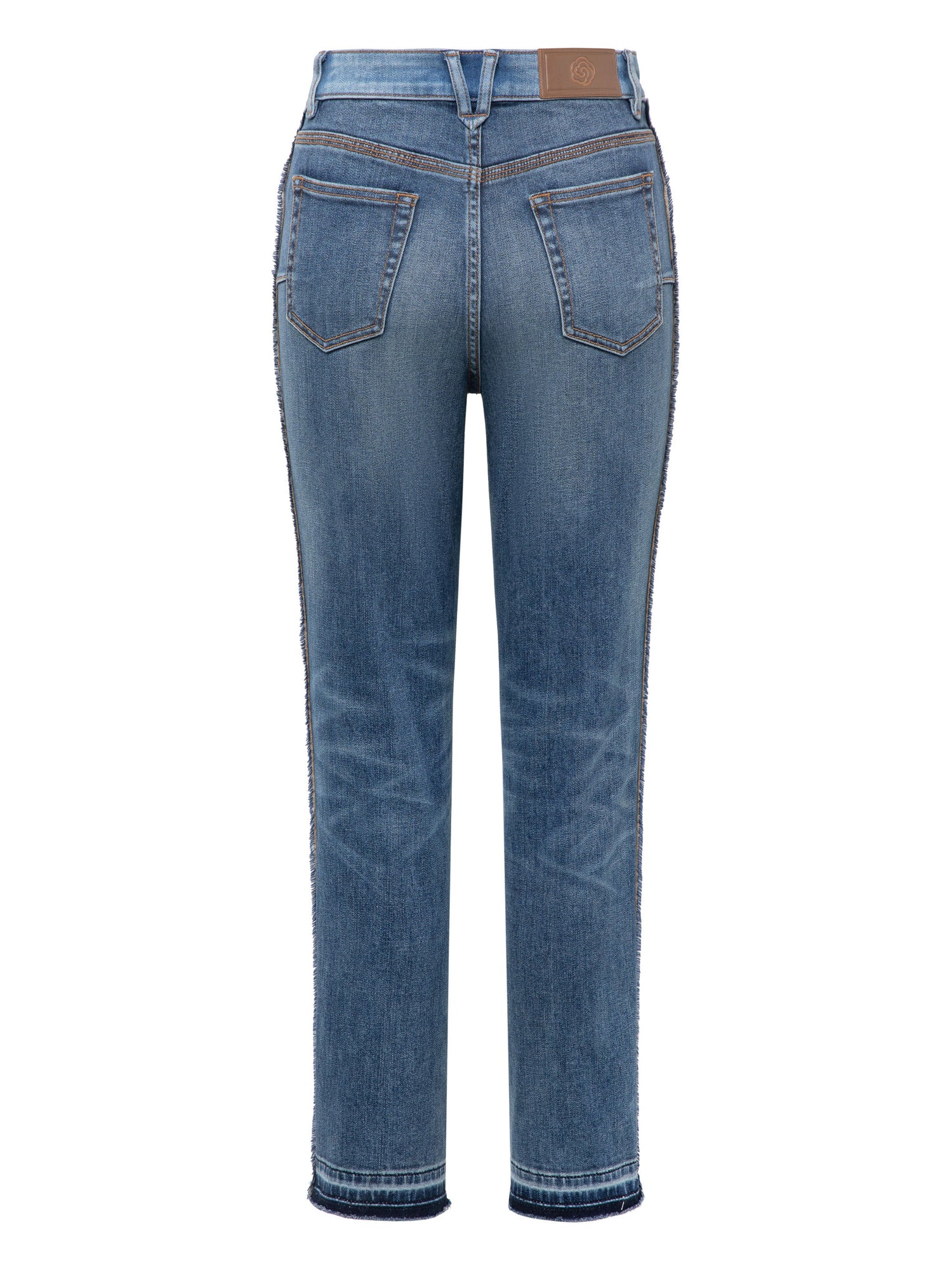 Silk Straight-Leg Jeans | Blue