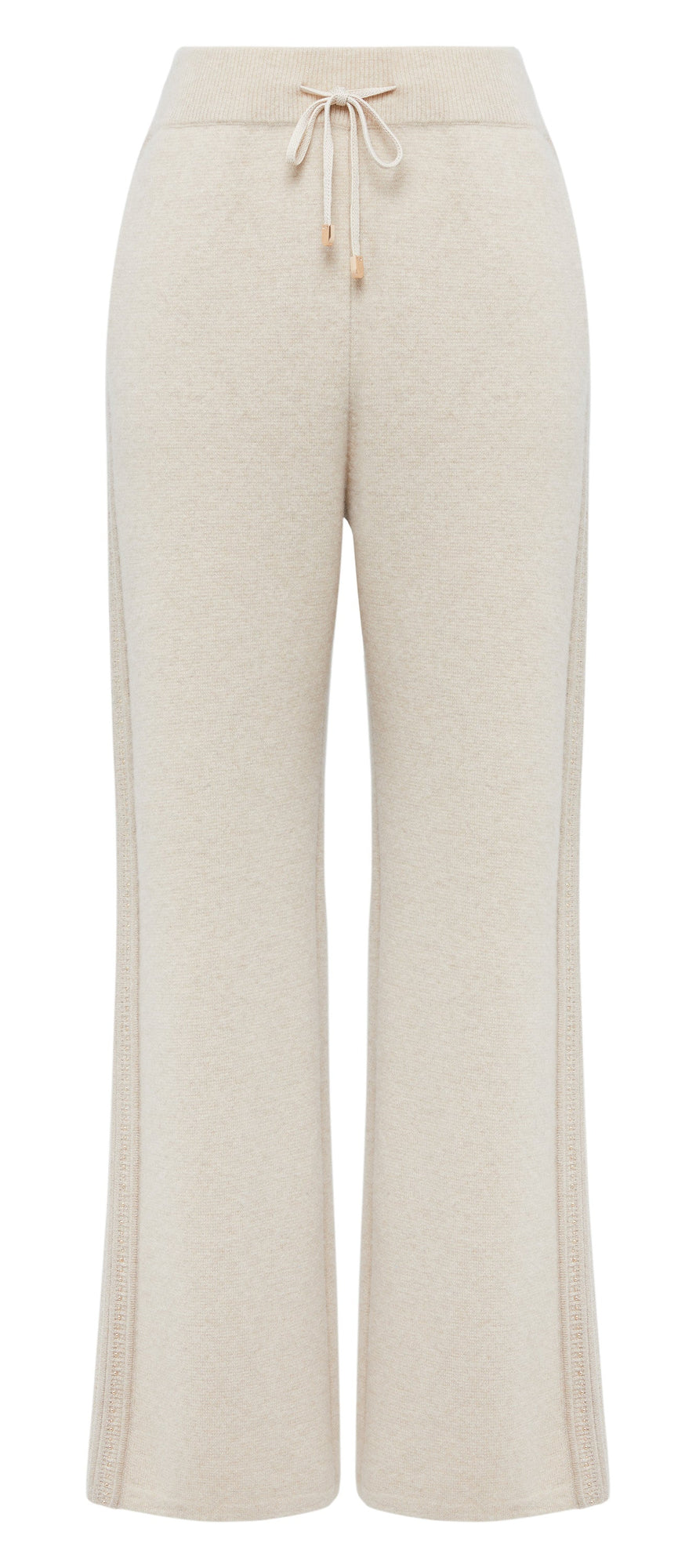 High-waisted Knit Straight Leg Pants | Beige