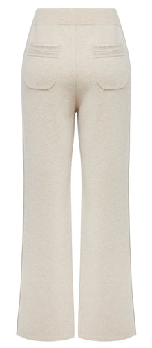 High-waisted Knit Straight Leg Pants | Beige