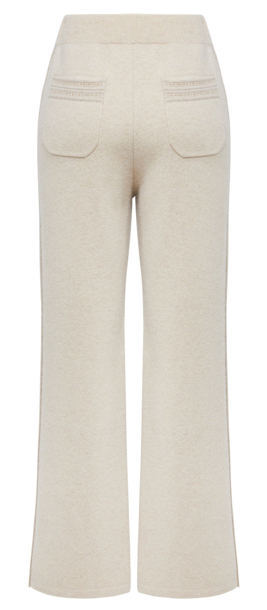 High-waisted Knit Straight Leg Pants | Beige