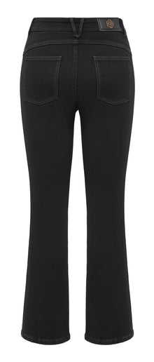 Straight Leg High-Waisted Flared Jean | Black