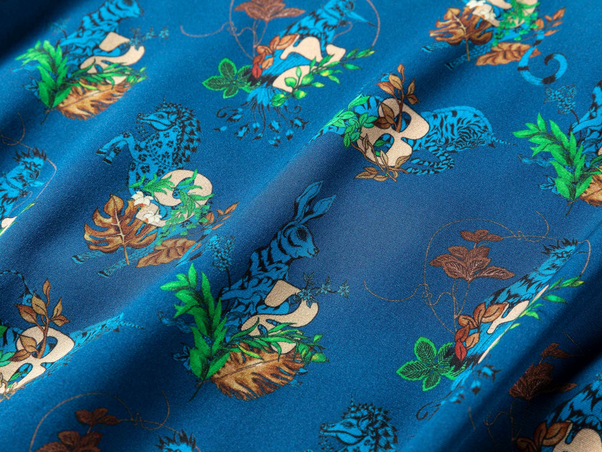 Mulberry Silk Printed Blouse | Blue