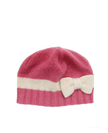Kids | Cashmere Beanie with Bow | Pink