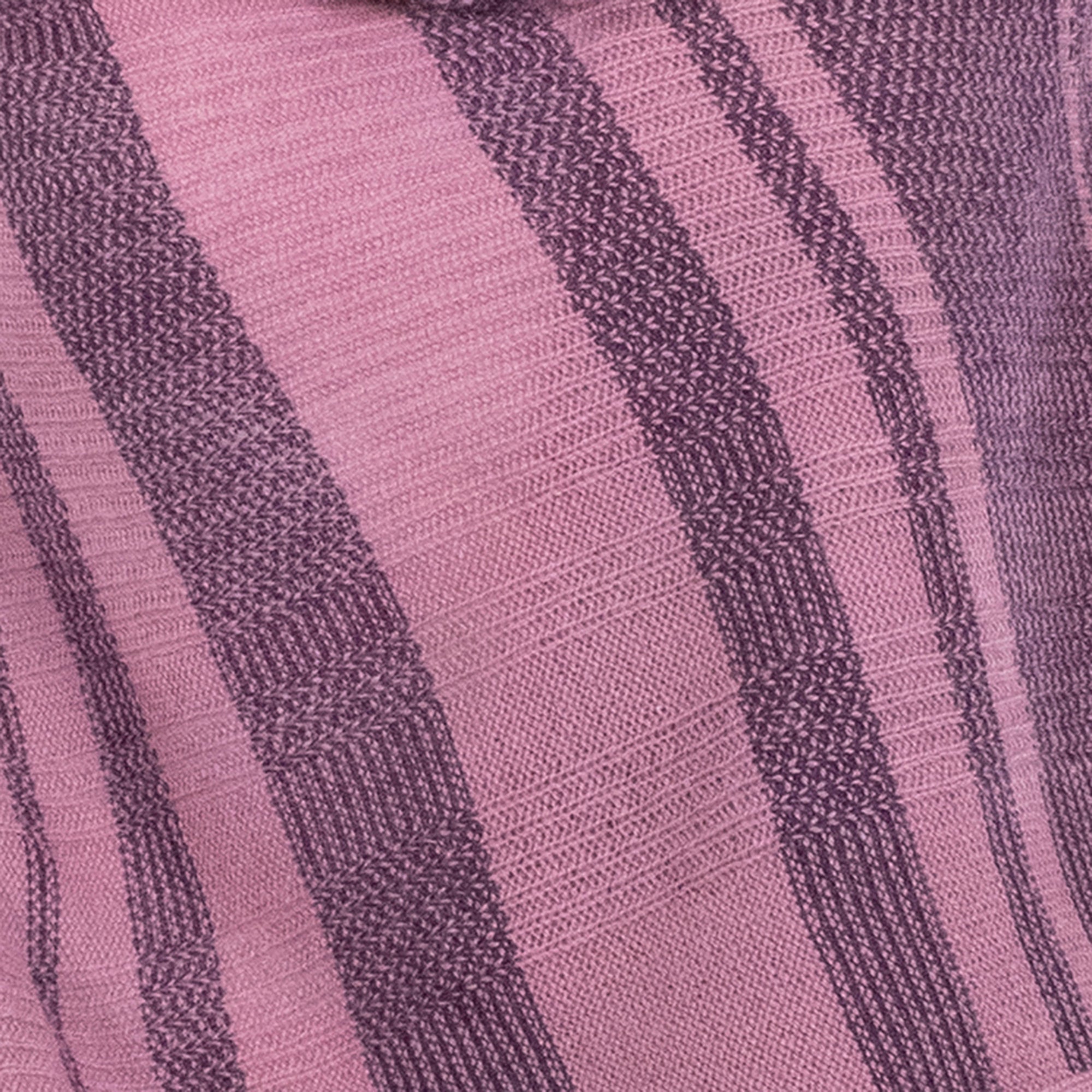Womens | Cashmere Striped Ruana Shawl | Purple
