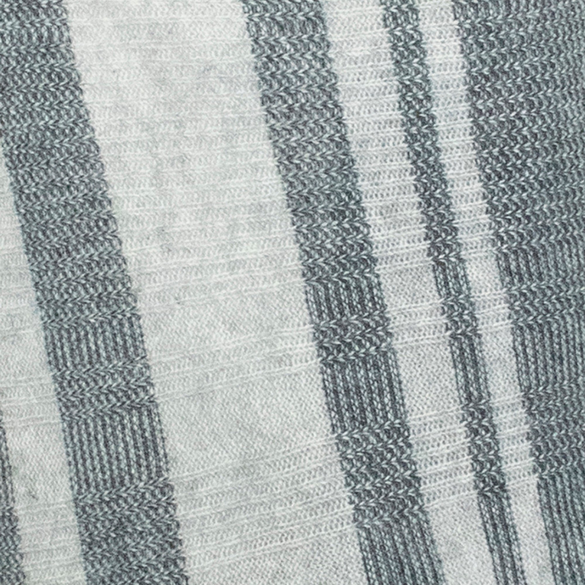 Womens | Cashmere Striped Ruana Shawl | Grey