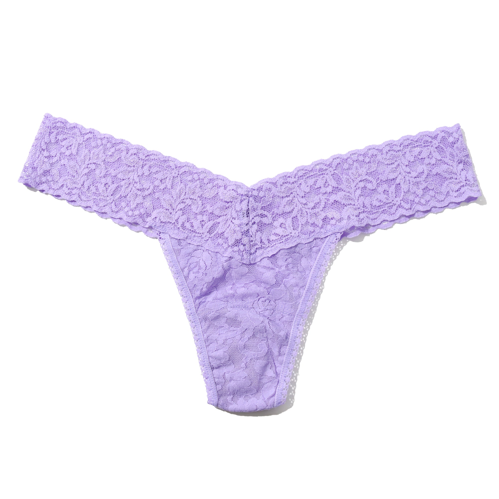 Signature Lace Low Rise Thong | Hyacinth