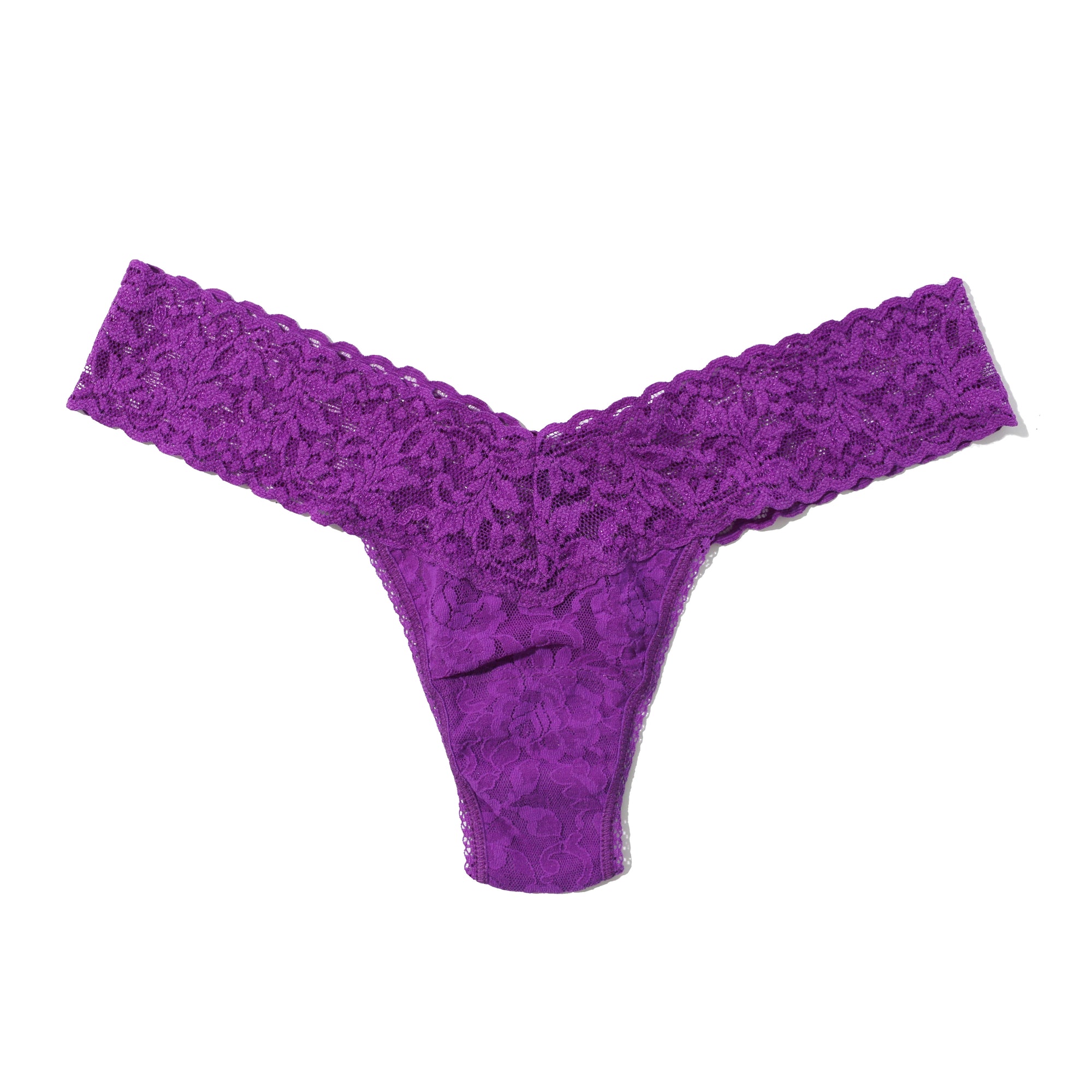 Signature Lace Low Rise Thong | Twilight Purple