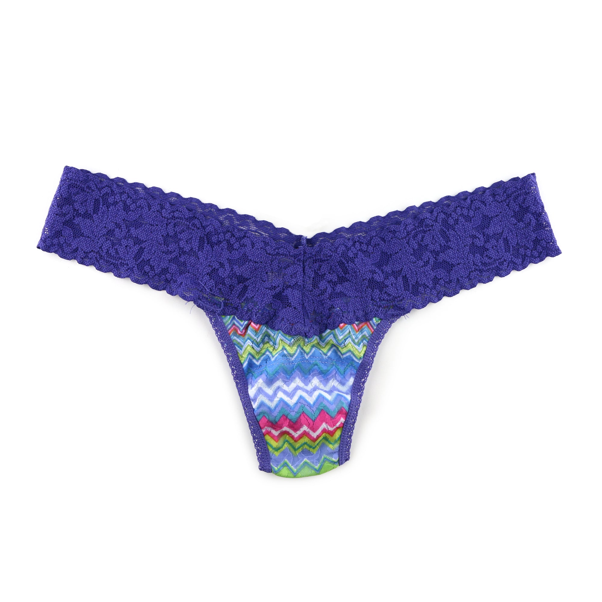 Signature Lace Low Rise Thong | Spring Zoe/Purple Mountain