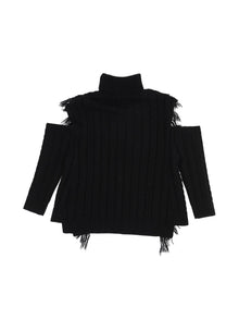 Girls | Sweater With Fringes | Black