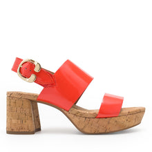 Camera Sandal Platform | Orange Faux Patent