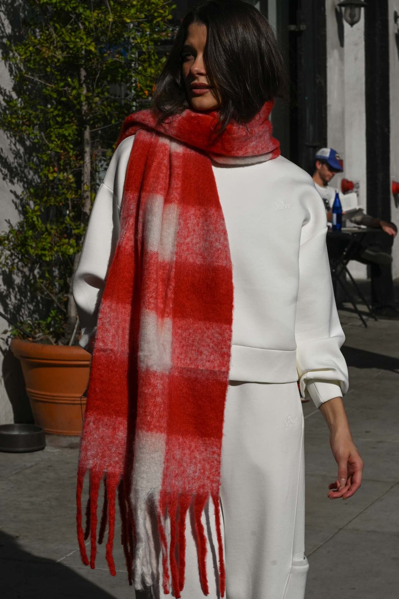 Leah Oversized Blanket Scarf | Red