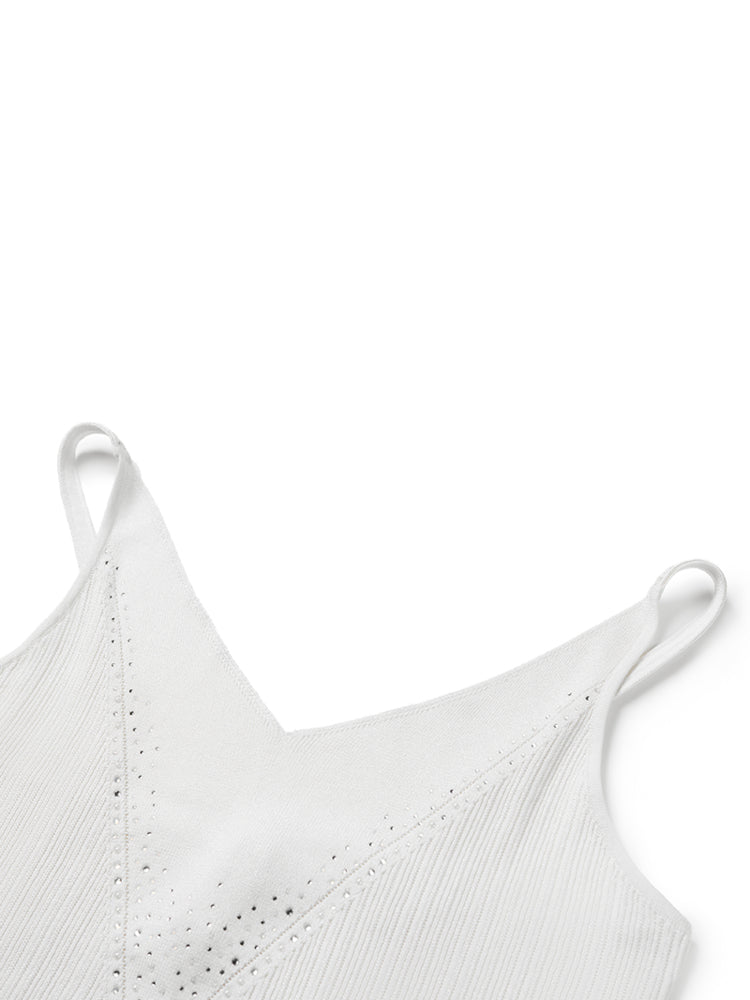 V-neck Knitted Vest | White