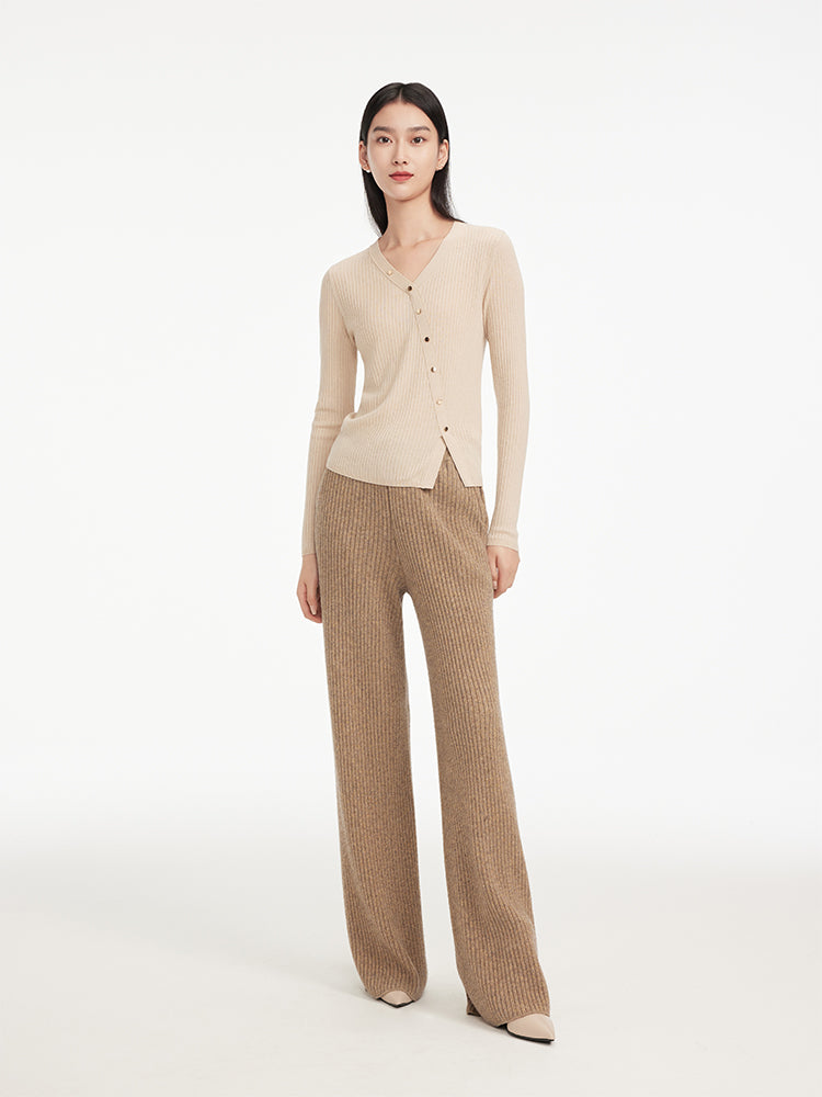 Front Wrapped Knit Top | Beige
