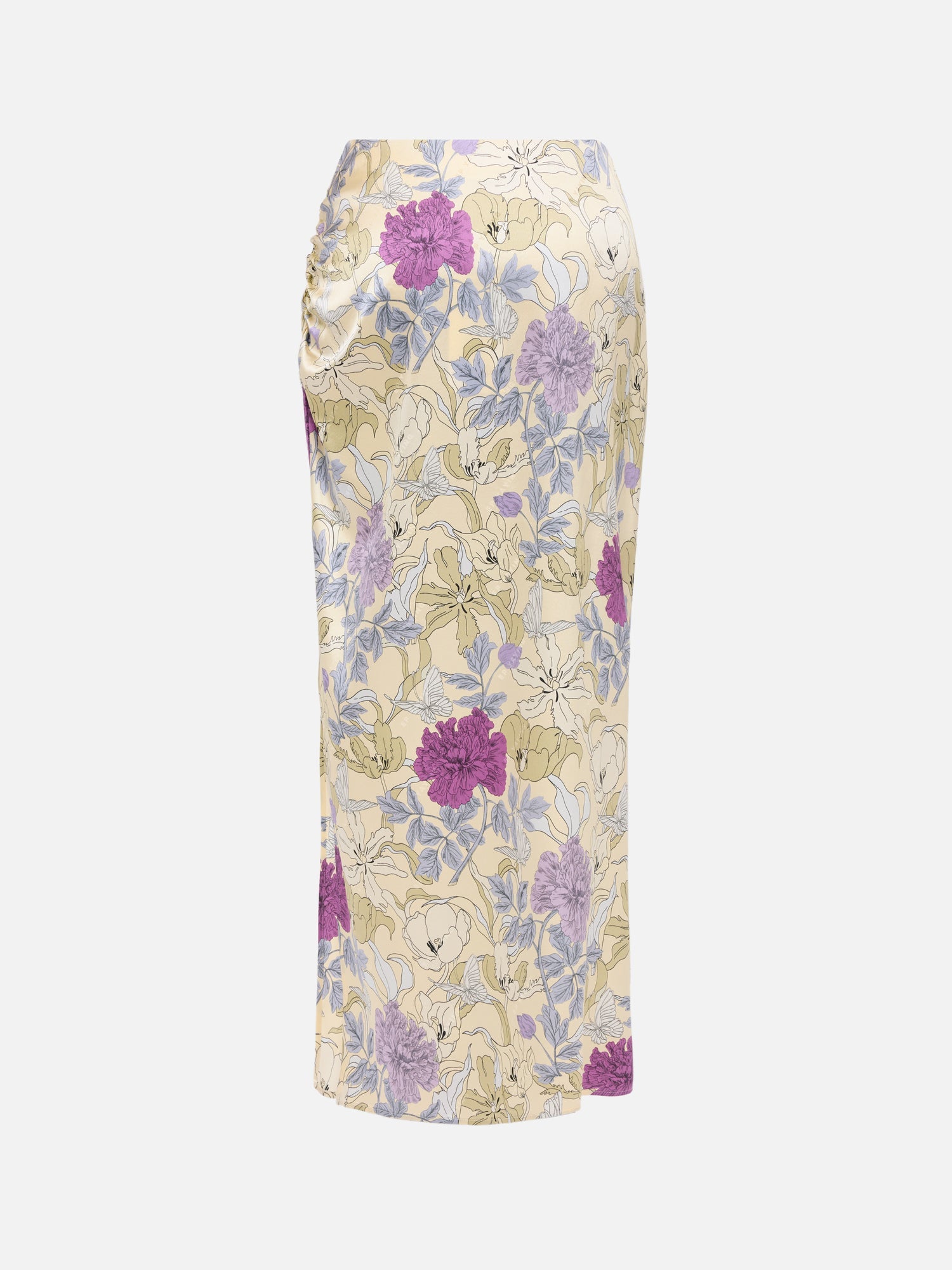 Chinese-style Printed Hip-hugging Skirt | Yellow